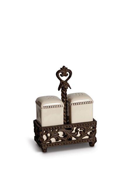 Acanthus Salt Pepper Sha Cream Ceramic Salt and Pepper Shaker