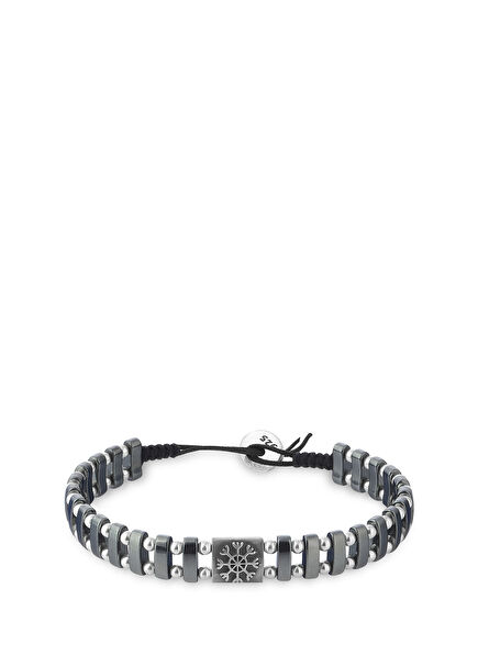 Dream Viking Bg Hematite Silver Men'S Bracelet