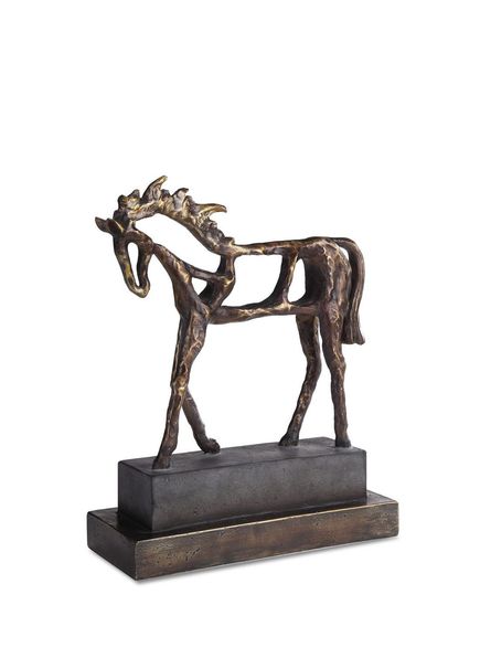Titan Kahverengi Bronz Yüzey At Heykeli 