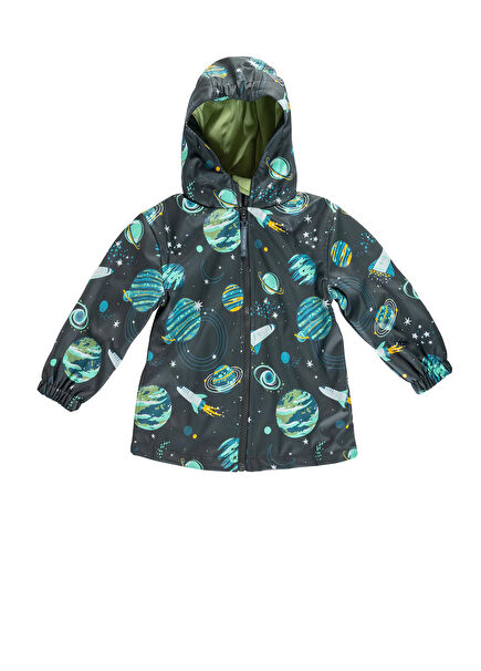 Boys' Space Patterned Raincoat