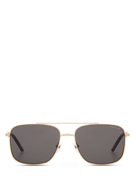 CR 80032 C2 Dikdörtgen Altın Metal Erkek Güneş Gözlüğü