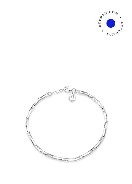 Tiger Charm Rove White Gold Plated 925 Sterling Silver Men's Bracelet