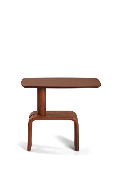 Cross Light Walnut Wooden Side Table