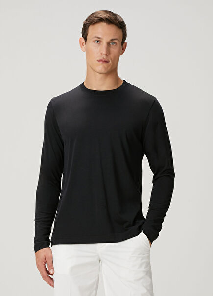 Regular Fit Black Long Sleeve T-Shirt