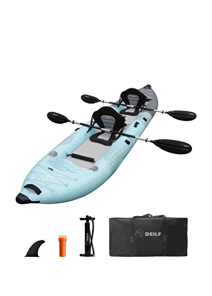 Light Blue 2 Person Inflatable Canoe