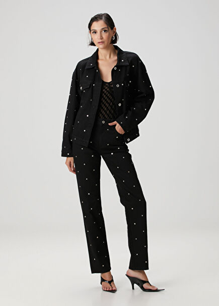 Black Rivet Detailed Jeans