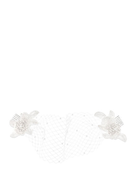 Vuera File Tül ve Kristal Taşlı Duvak Aksesuarı