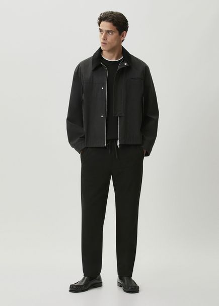 Siyah Beli Kordonlu Pantolon