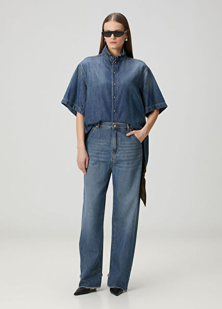 Lisa Loose Fit Mavi Jean Pantolon