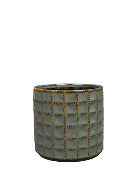 Zahra Suyeşili Seramik Saksı 14x13cm