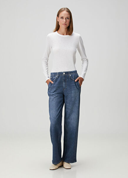 Miramar Mavi Wide Leg Jean Pantolon