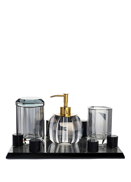 Smoke Glass 4 Piece Bath Set 