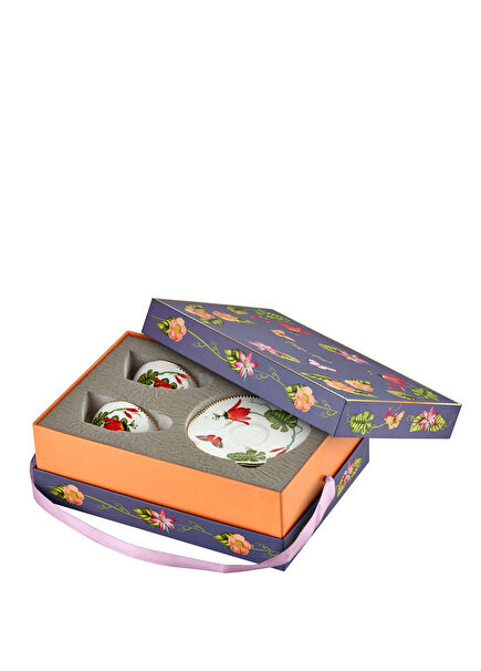 Laura Kırmızı Porselen Kahve Fincan Seti