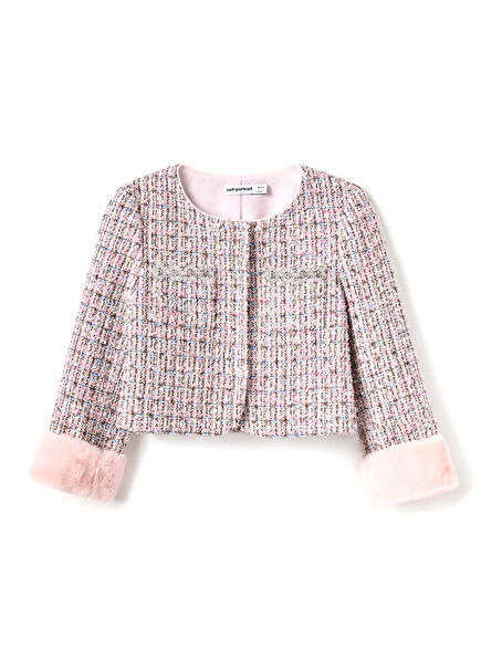 Pembe Kız Çocuk Buklet Ceket