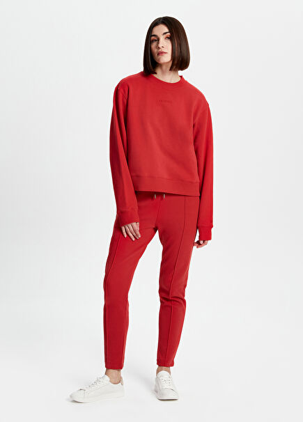 Kırmızı Klasik Kadın Eşofman Altı