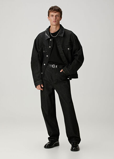 Straight Raw Siyah Jean Pantolon