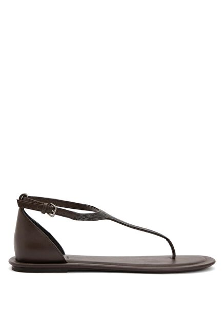 Dark Brown Women's Leather Sandals