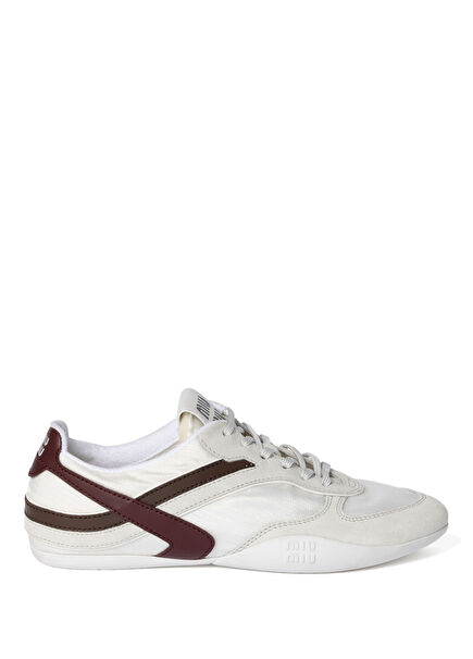 Gymnasium White Technical Fabric & Suede Sneakers