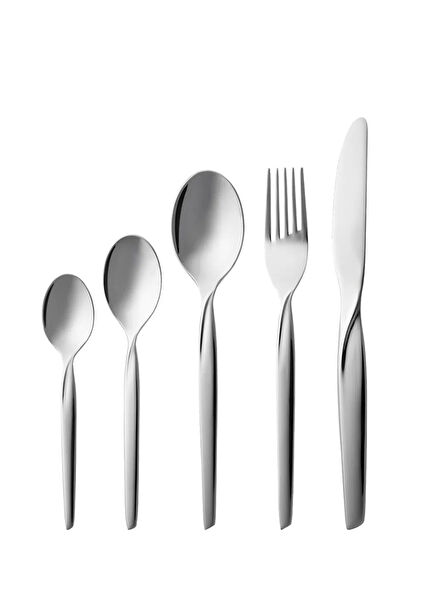 Twist Gümüş 18/0 Paslanmaz Çelik 60 Parça Çatal Bıçak Kaşık Takımı