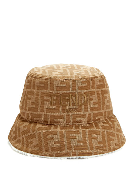 Beige Double-Sided Kids Bucket Hat