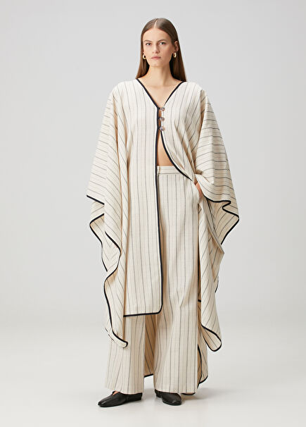 Nocturne Cream Striped Trousers