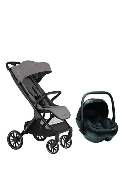 Jackey XL Marble Grey Baby Stroller Guardix Black Mother's Lap Travel System Baby Stroller