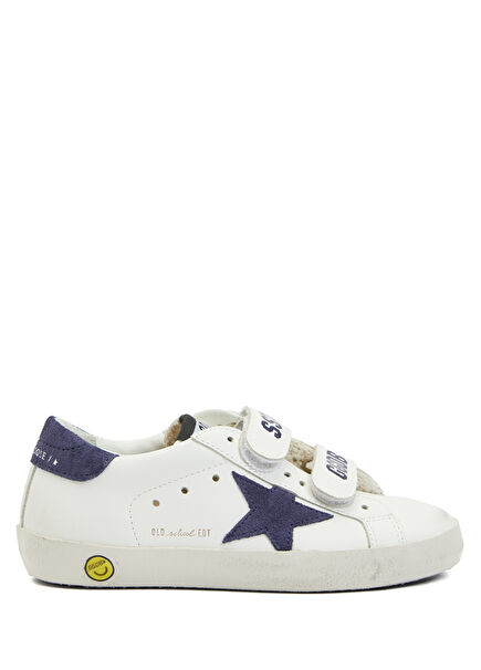 Old School EDT Mavi Beyaz Erkek Çocuk Deri Sneaker