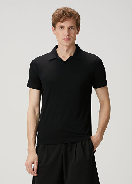 Siyah Polo Yaka T-shirt