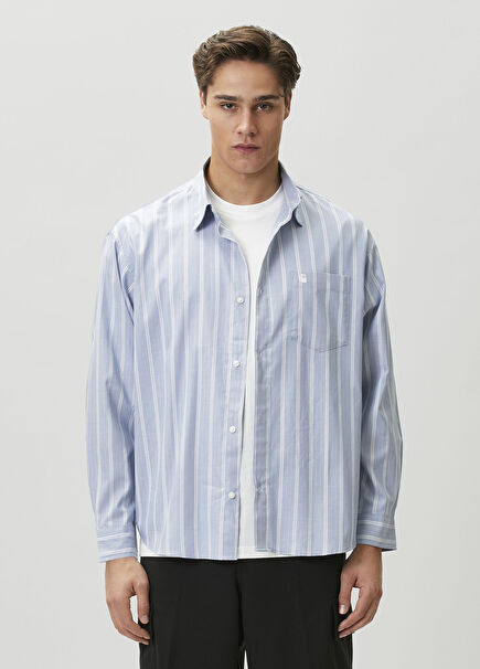 Beale Blue Stripe Print Shirt
