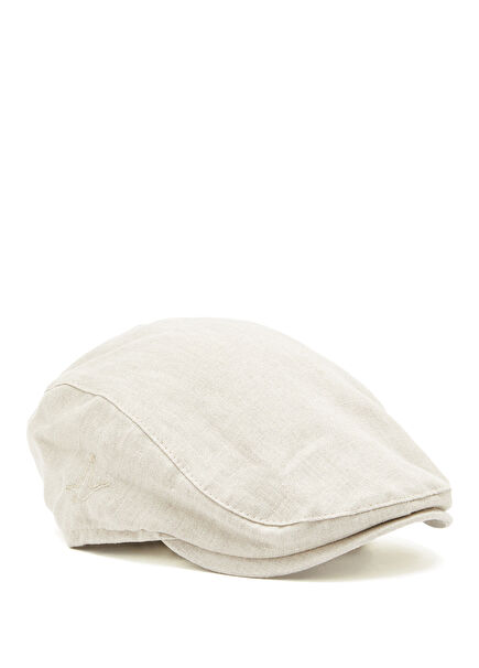 Beige Linen Cap Hat
