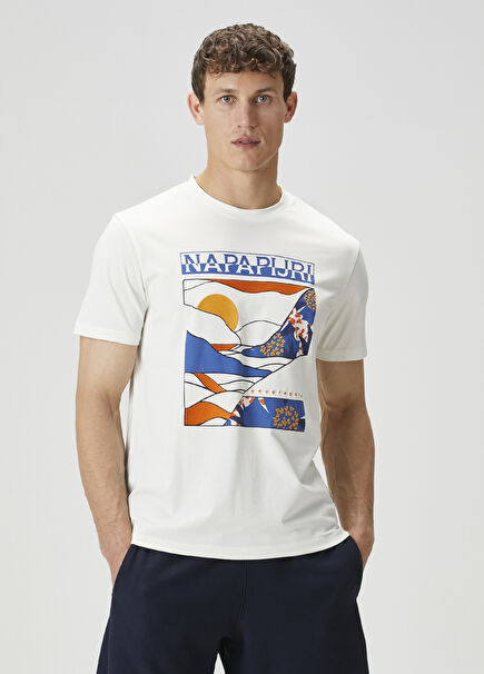 Valdor White Embroidery Detailed T-Shirt