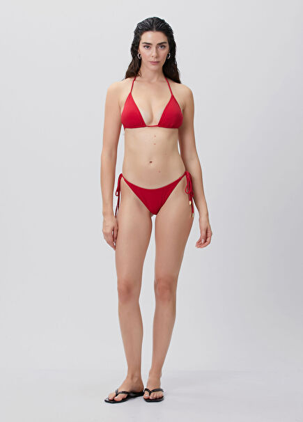 Lena Red Terry Textured Bikini Set