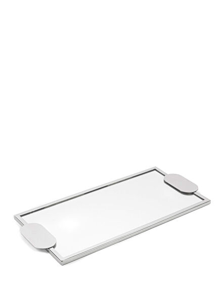 Metal Silver Rectangular Mirrored Tray