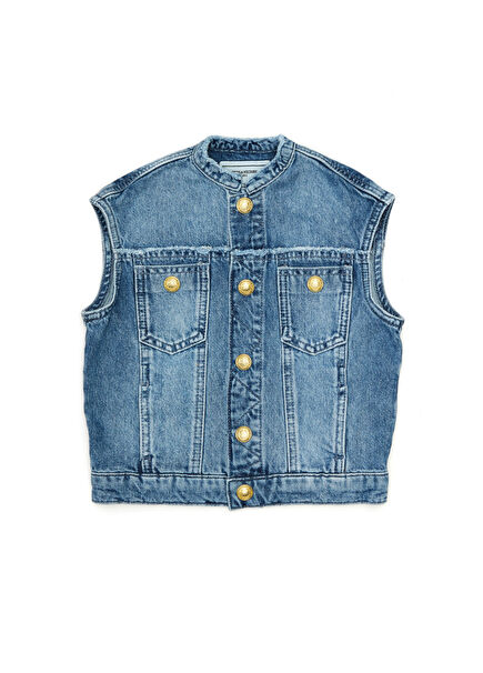 Blue girls denim vest