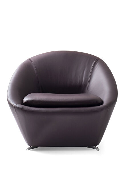 Tao Burgundy Leather Soft Seat Armchair