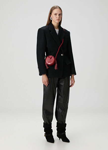 Ciara Siyah Deri Pantolon