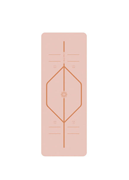 Soft Pink Aligned Non-Slip Natural Rubber Yoga and Pilates Mat 5mm