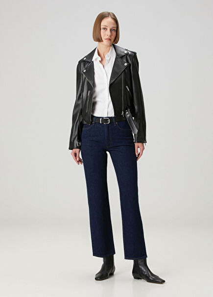 Harlow Ankle Straight Koyu Mavi Jean Pantolon
