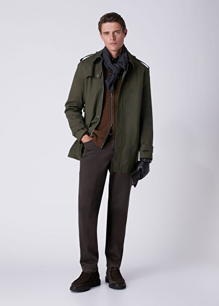 Slim Fit Dark Brown 5-Pocket Trousers