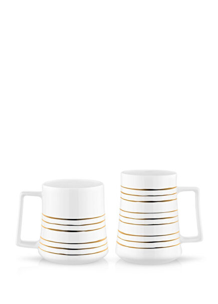 Sufi He&She 2'li Beyaz Bone China Kupa Seti