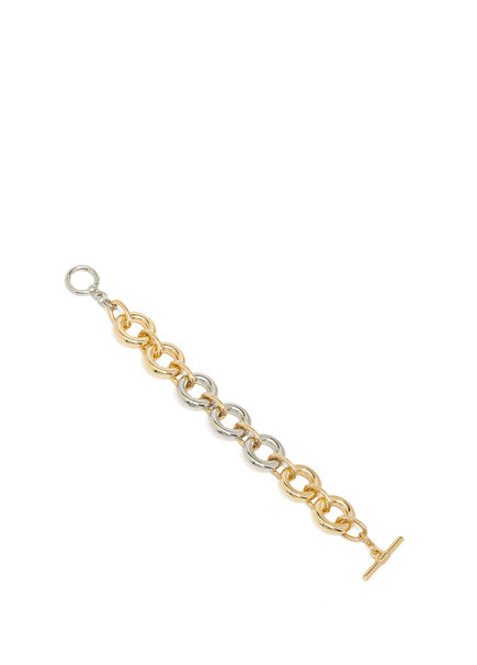 Gümüş Altın Rengi Kadın Zincir Bileklik
