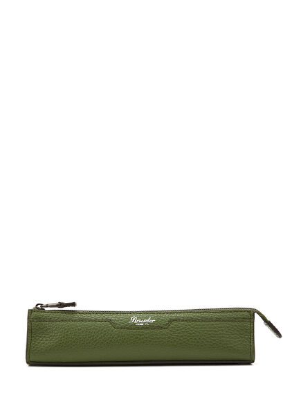 Khaki Leather Pencil Case