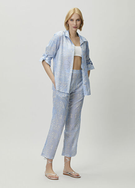 Rita Blue Paisley Pants