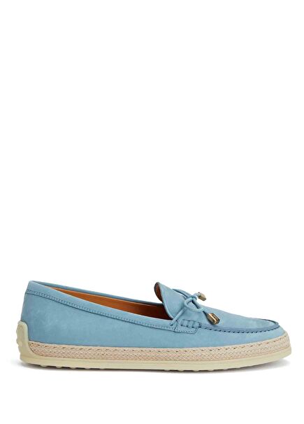 Açık Mavi Kadın Nubuk Loafer
