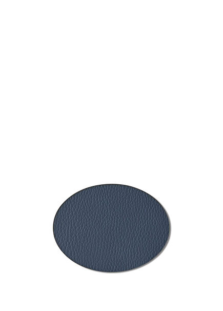 Cobalt Oval Leather Coaster