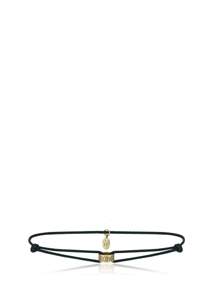 Discover The Wonder Men's Bracelet with Black Diamonds 925 Sterling Silver Plated Drawstring Jewels