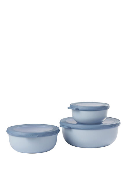 Cirqula Round Light Blue 3-Piece Storage Container Set