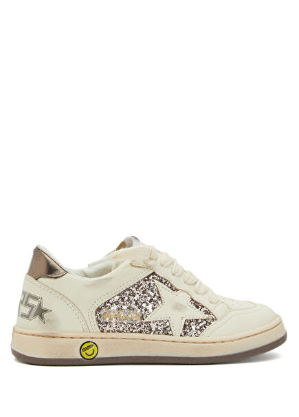 Ball Star White Unisex Kids Leather Sneaker