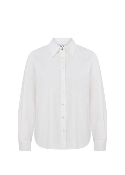 Jolie Beyaz Uzun Kollu Kadın Gömlek