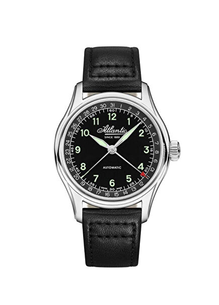 52782.41.63GN Black Leather Men's Watch